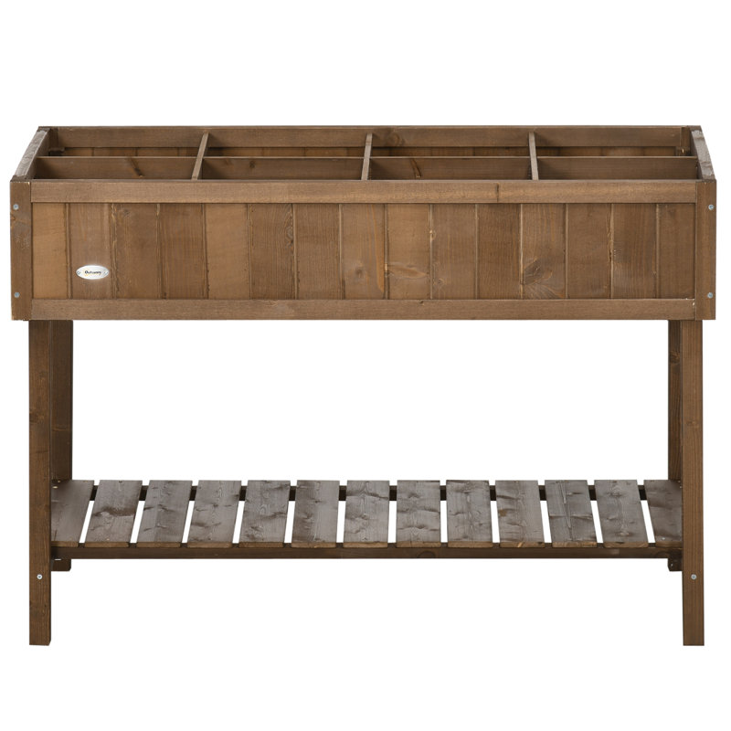 Raised Garden Bed with 8 Pockets and Shelf