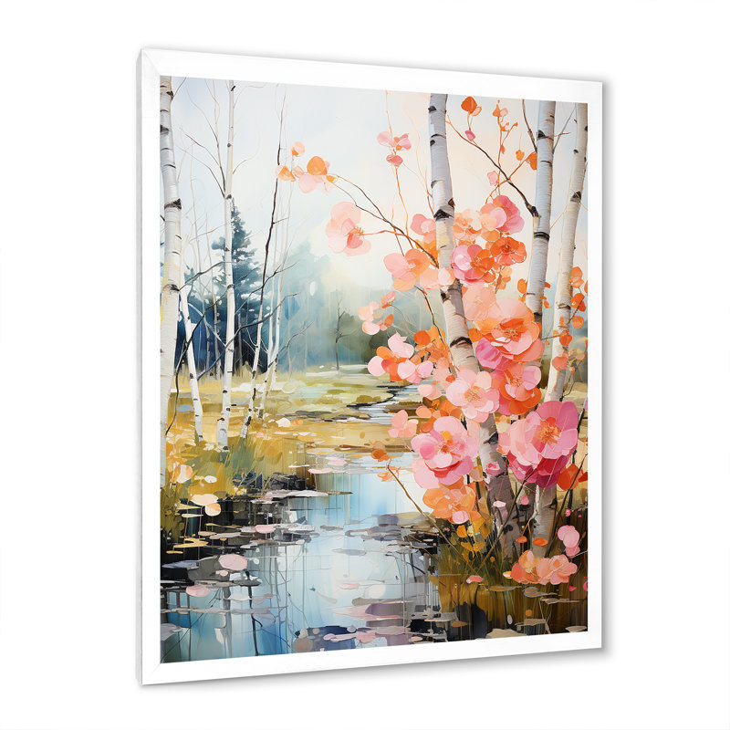«Ilisha Birch Woods Spring Awakening VI», reproduction sur toile, H 20 po x l 12 po x P 1 po, Cadre photo blanc