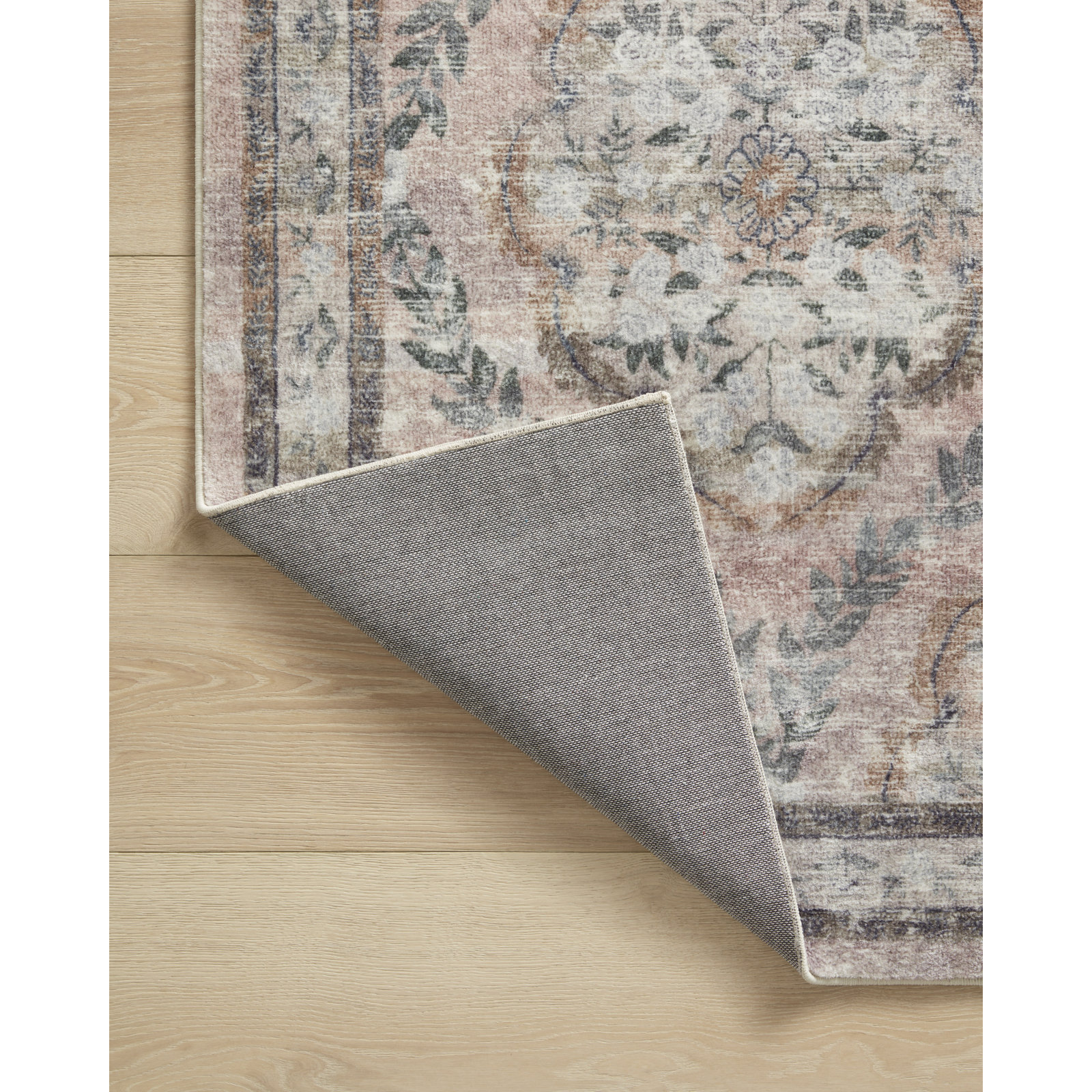 Rifle Paper Co. x Loloi Courtyard Blush Area Rug feat. CloudPile, Rectangle 5' x 7'6"