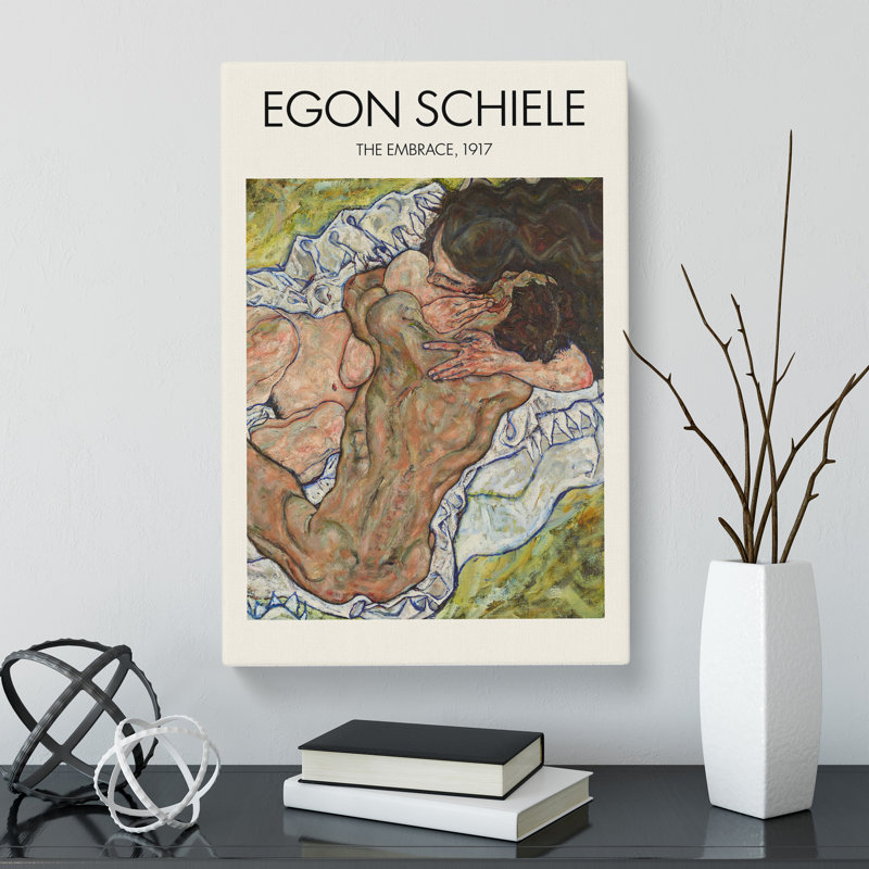 The Embrace by Egon Schiele - Wrapped Canvas, 50cm H x 35cm W x 3cm D