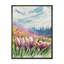 «Crocuses Meadow In Abstract Mountains», art mural traditionnel sur toile-373398436-373398439
