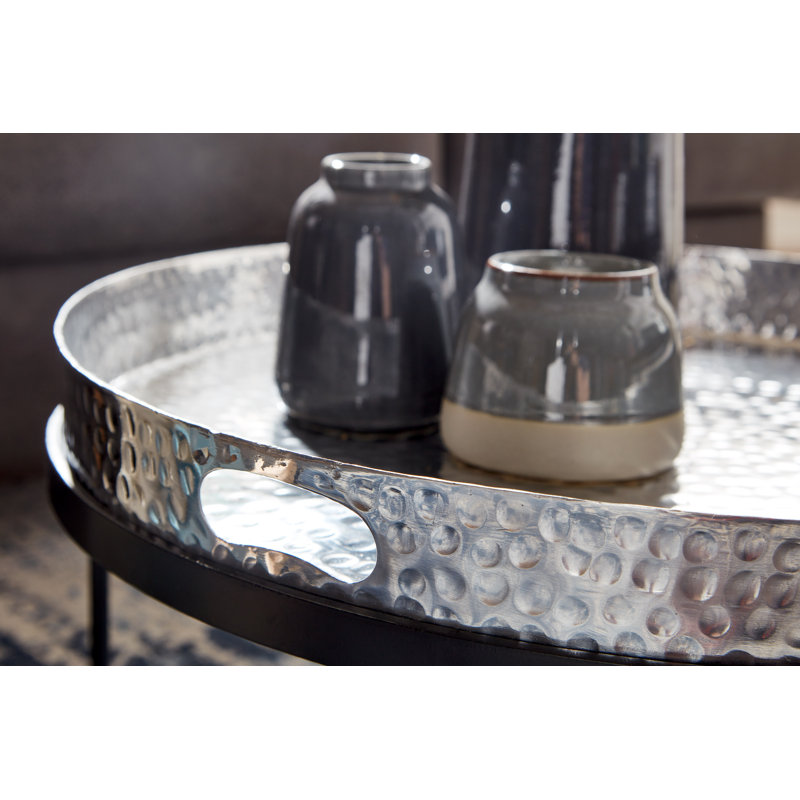 Gunalda Frame Coffee Table, Silver/Black