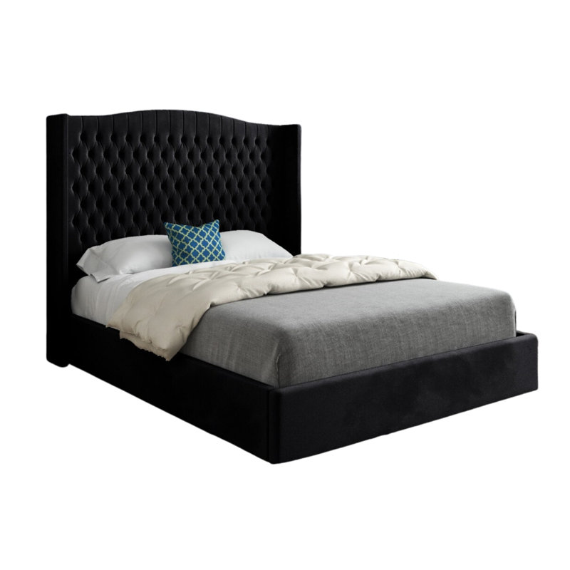 Aldermary Upholstered Bed, Black, Small Double (4')