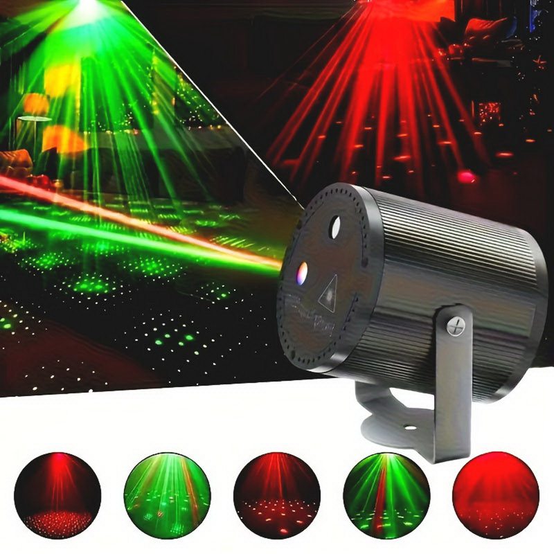 Mini projecteur de fête 3,15 "à laser USB, lumière disco avec télécommande