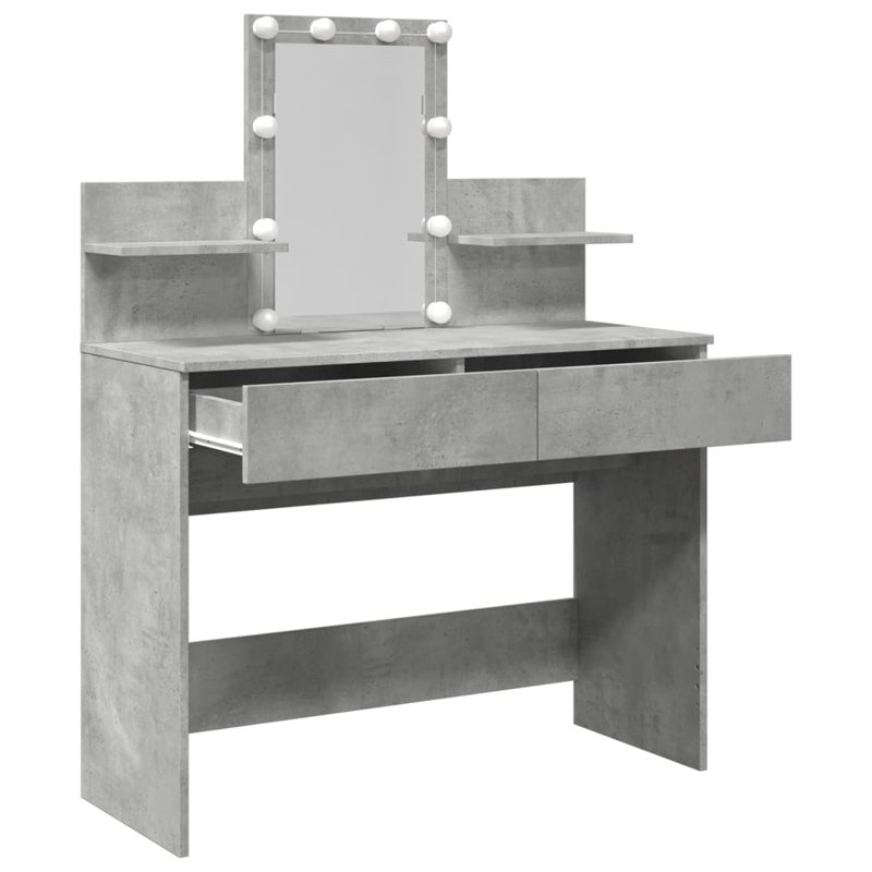Dressing Table with Mirror, Concrete Grey