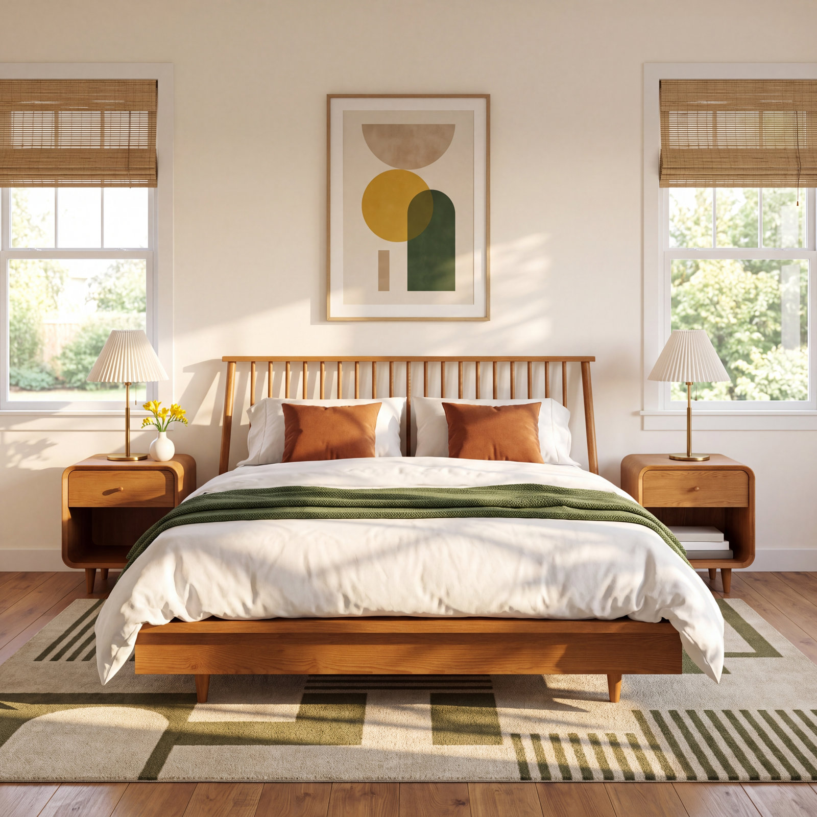 Thalia Solid Wood Oak Bed, Queen