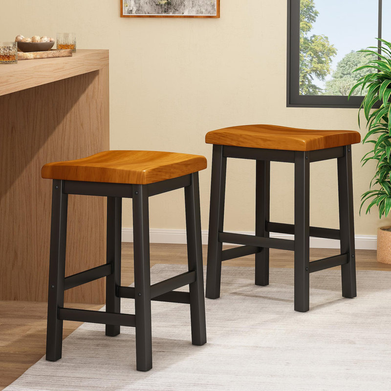 Wood 24" SADDLE STOOL