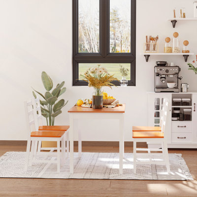 Dining Table Set for 4, 5 Piece Modern Kitchen Table and Chairs, Wood Dining Room Set for Small Spaces
