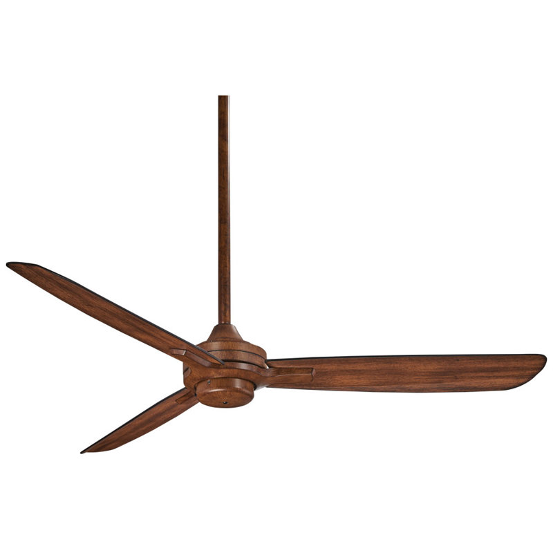 52" Rudolph 3-Blade Propeller Ceiling Fan with Wall Control, Distressed Koa