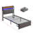 Bed Frame, Storage Headboard With Charging Station, Solid And Stable, Noise Free, No Box Spring Needed, Easy Assembly-1232959002