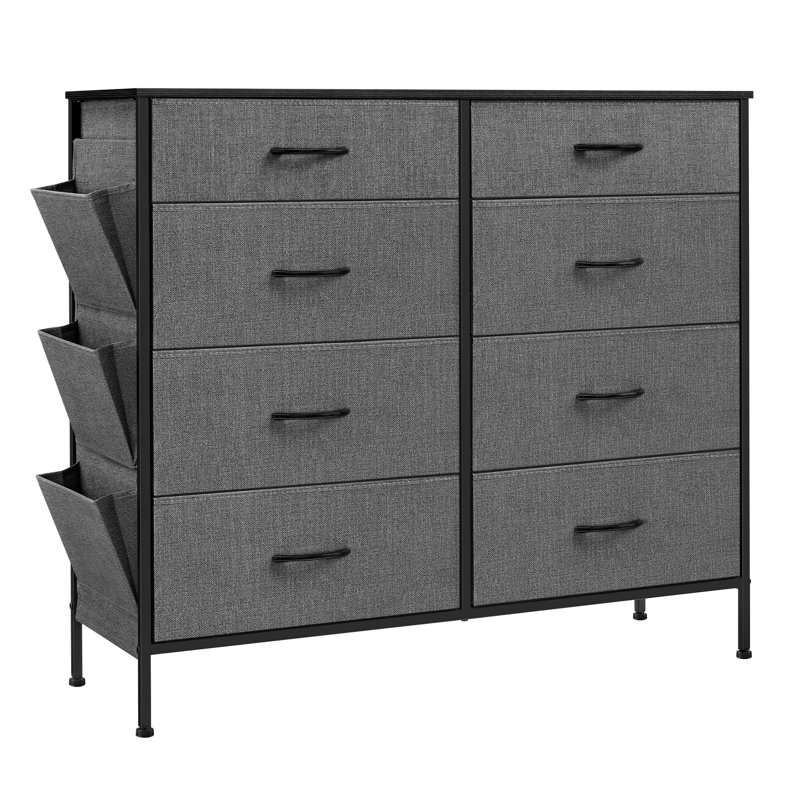 Lorinda 107cm W 6 - Drawer Chest of Drawers, Charcoal Grey/Slate Grey
