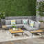 Ensemble de canapé de patio 4 pièces avec table basse et pieds en métal