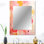 Rose doré, île, lever de soleil, collage - abstrait, collage, miroir mural moderne unique, impression d'art en métal