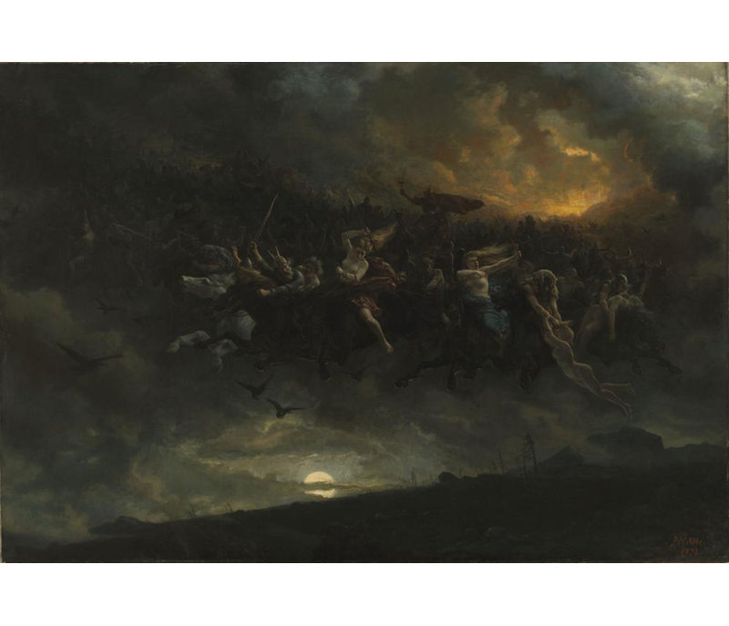«The Wild Hunt of Odin» par Peter Nicolai Arbo - Art mural sur toile tendue avec châssis, H 24 po x l 17 po