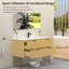 Meuble-lavabo mural 48 po en bois massif avec lavabo et dosseret en acrylique simple-1996548907
