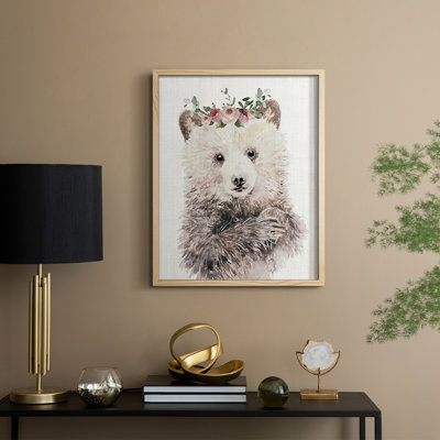 Dressy Cub Framed Print - Solid Wood