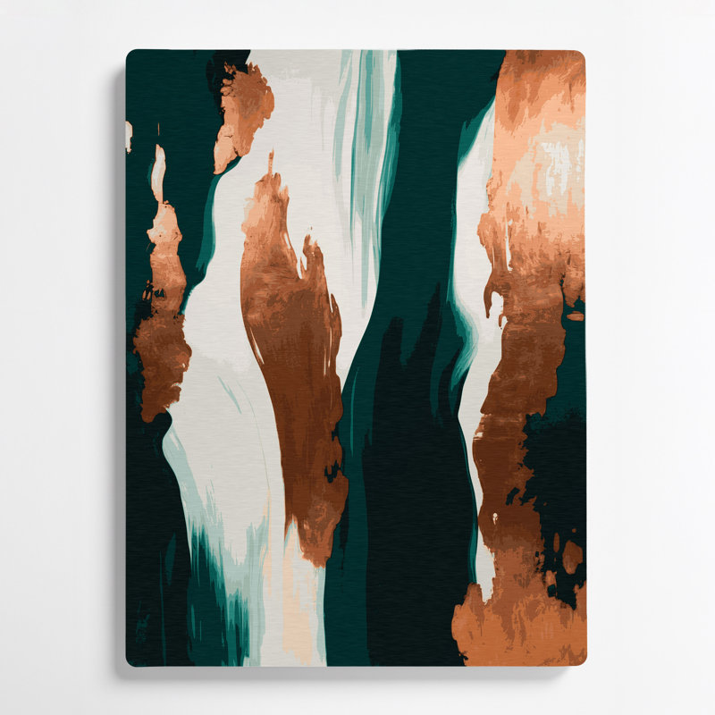 Abstrait couleur champ 65, art mural en métal bleu, H 11 po x l 14 po
