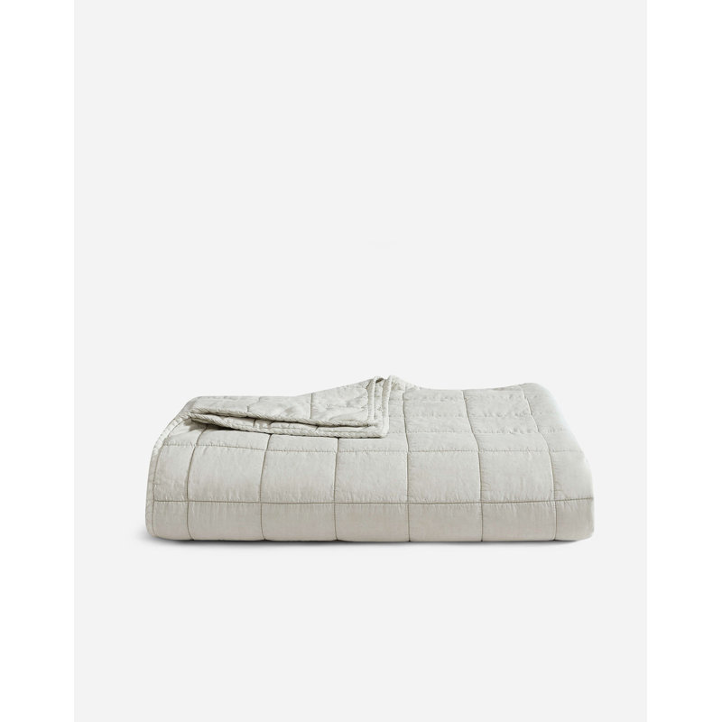 Stonewashed Lyocell Quilted Quilt, Bone, Queen Quilt