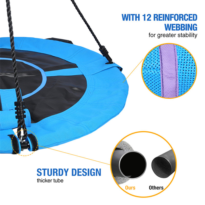 40 inch Oxford Cloth Web/Saucer Swing with Chains, Blue