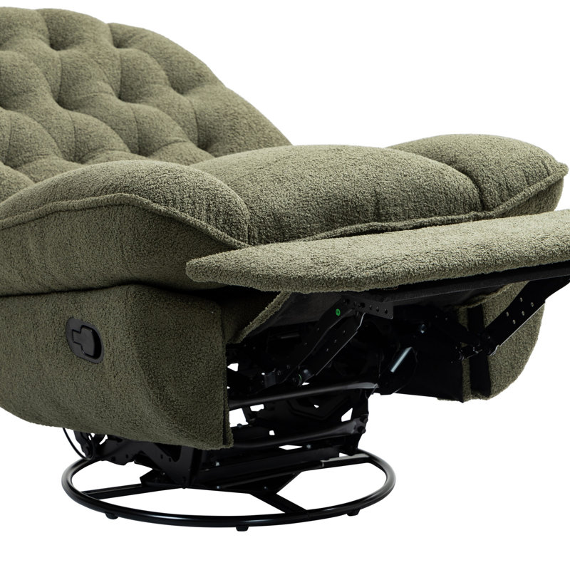 Fauteuil inclinable moderne capitonné, Vert armée