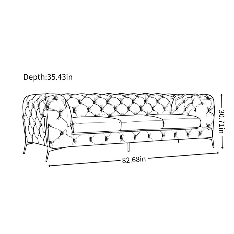 Canapé en tissu de luxe American Light, Vert foncé