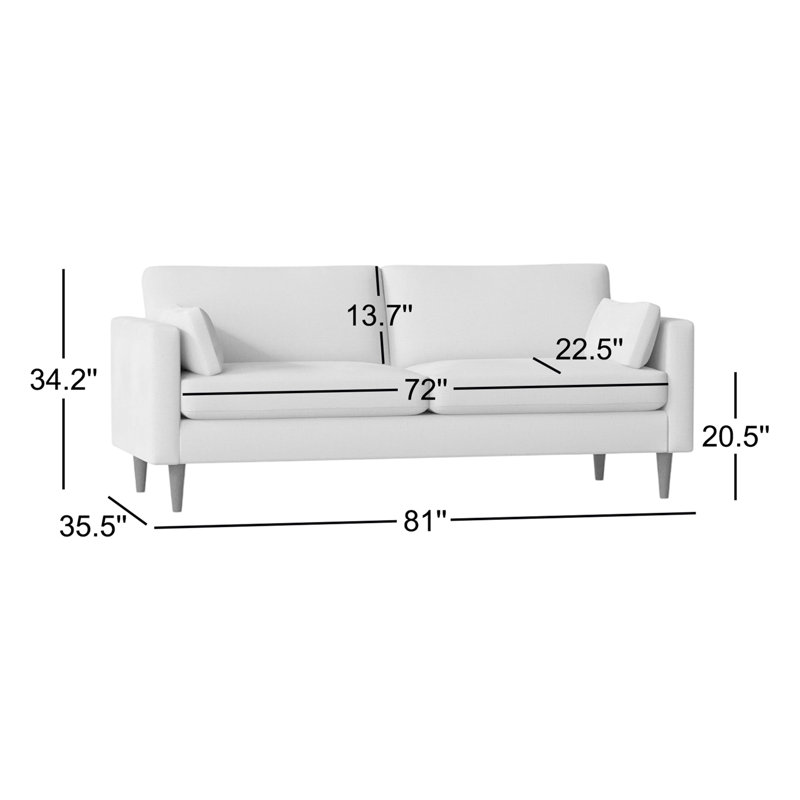 Viveros Upholstered 81'' Sofa, Dark Walnut, Ash-22463