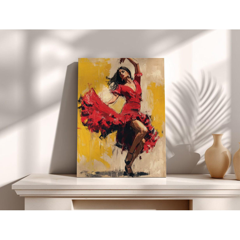 «Flamenco Dancer», impression sur toile: Danse espagnole passionnée, H 24 po x l 16 po