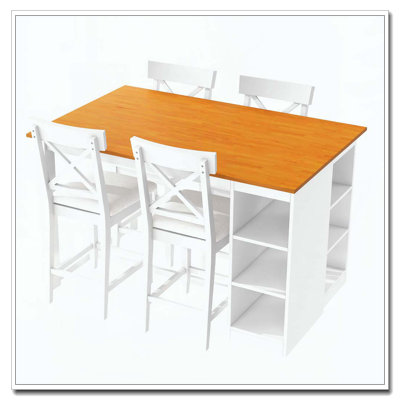 Farmhouse Solid Wood Counter Height Dining Table Set