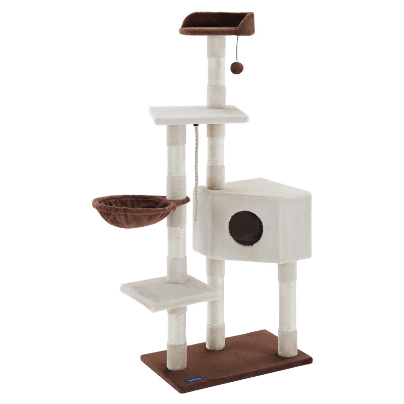Sam's Pets 54" Beige and Brown Multi-Tier Cat Tree