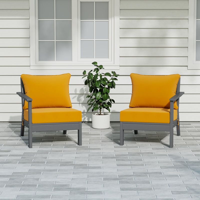 Ensemble de sièges profonds avec coussins, Yellow, Grey