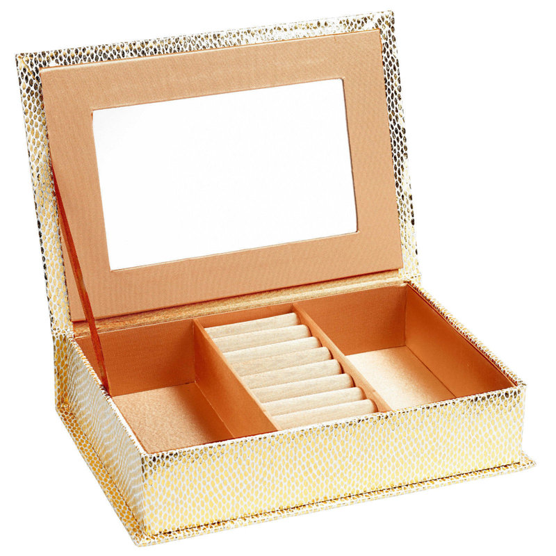 Jewellery Box + Mirror, Gold