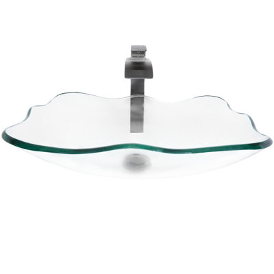 Novatto 15'' Glass Bathroom Sink with Faucet