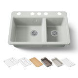 Riverby® 33" undermount double-bowl workstation kitchen sink
