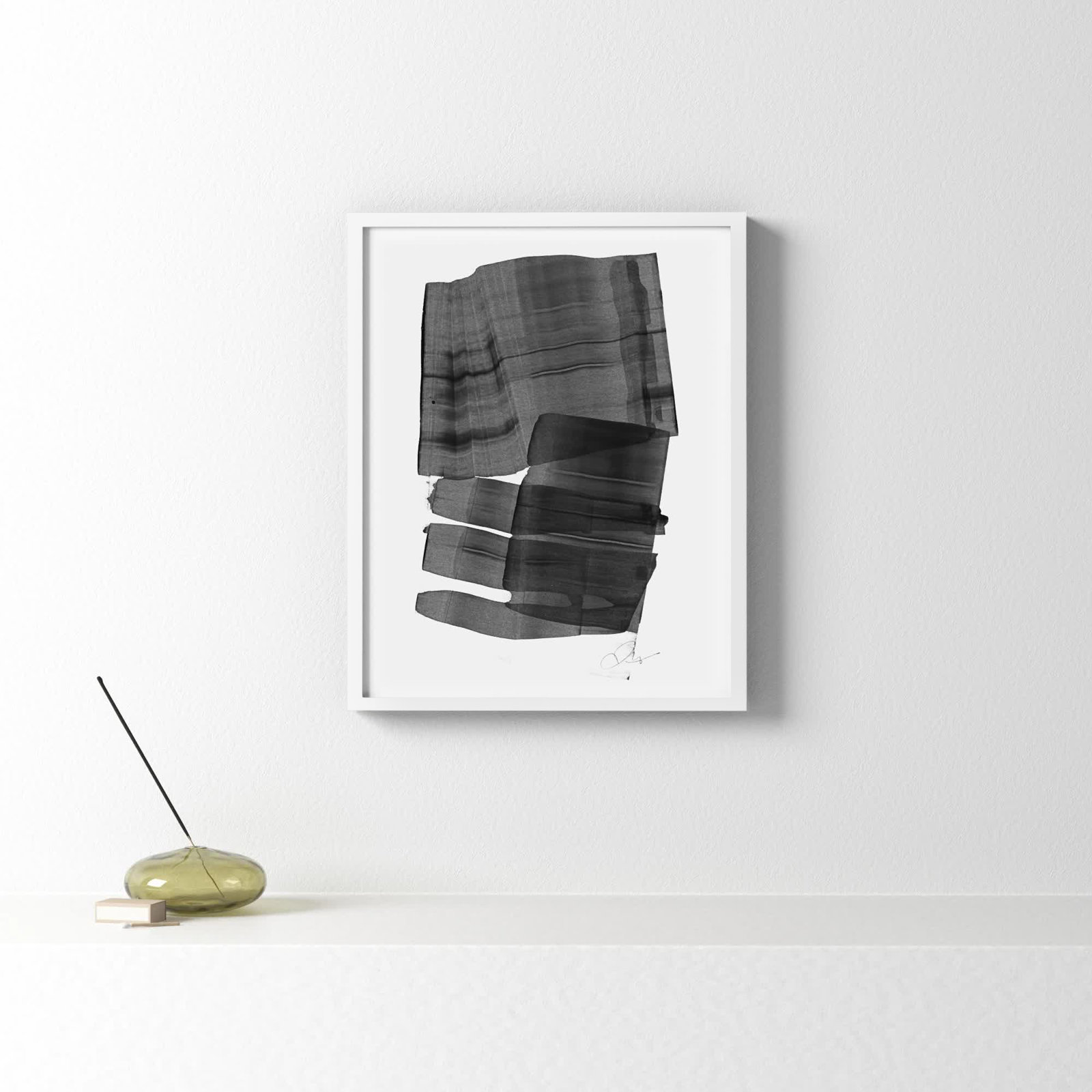 Brushstroke 5 by Jacques Pilon, White, 20" H x 16" W x 1.25" D