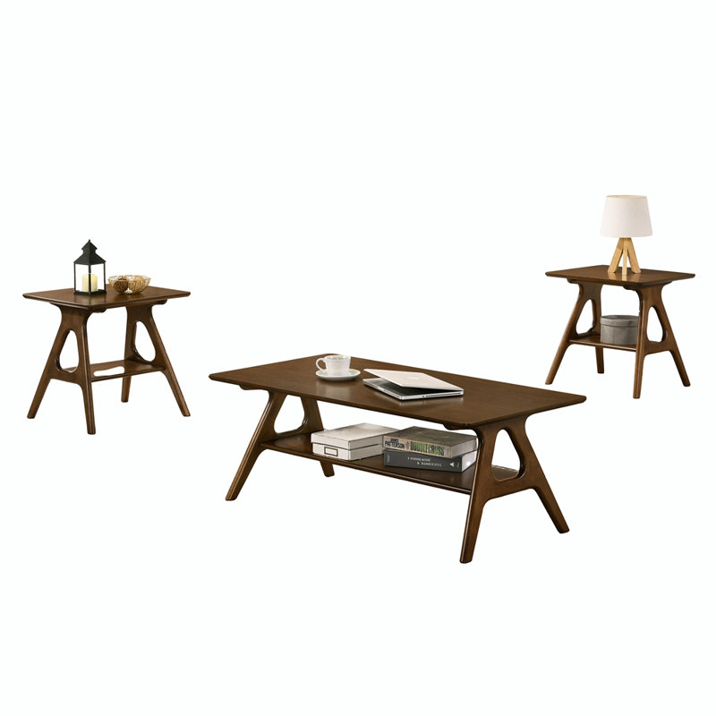 Lamotte 3 Piece Coffee Table Set, Brown