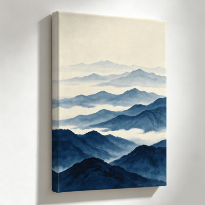 Chaîne de montagnes superposées, impression sur toile, aquarelle, 24 x 36 po, chambre à coucher, salon et décoration intérieure