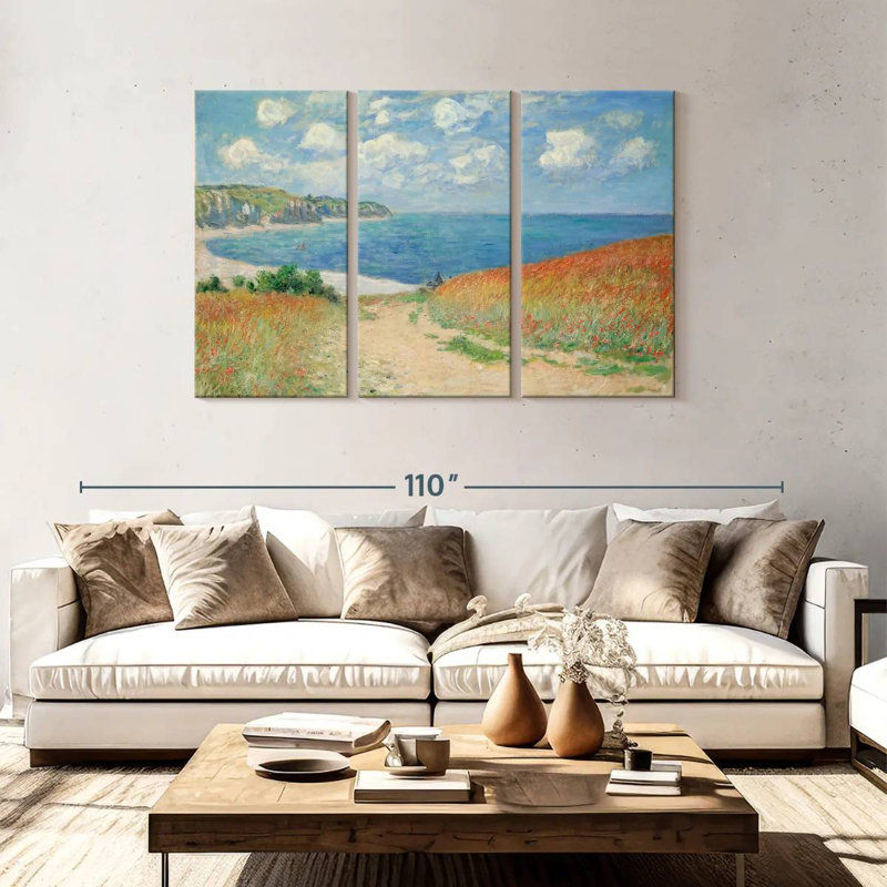 Sebbie Path In Wheat Fields At Pourville, 48" H x 74" W