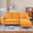 Modular L-Shaped Sectional Sofa With Swivel & Detachable Armrests – Plush Corduroy Upholstery-1682522277