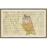 Owl - Mennonite Ledger Drawing Giclee Print by Soicher Marin Archives