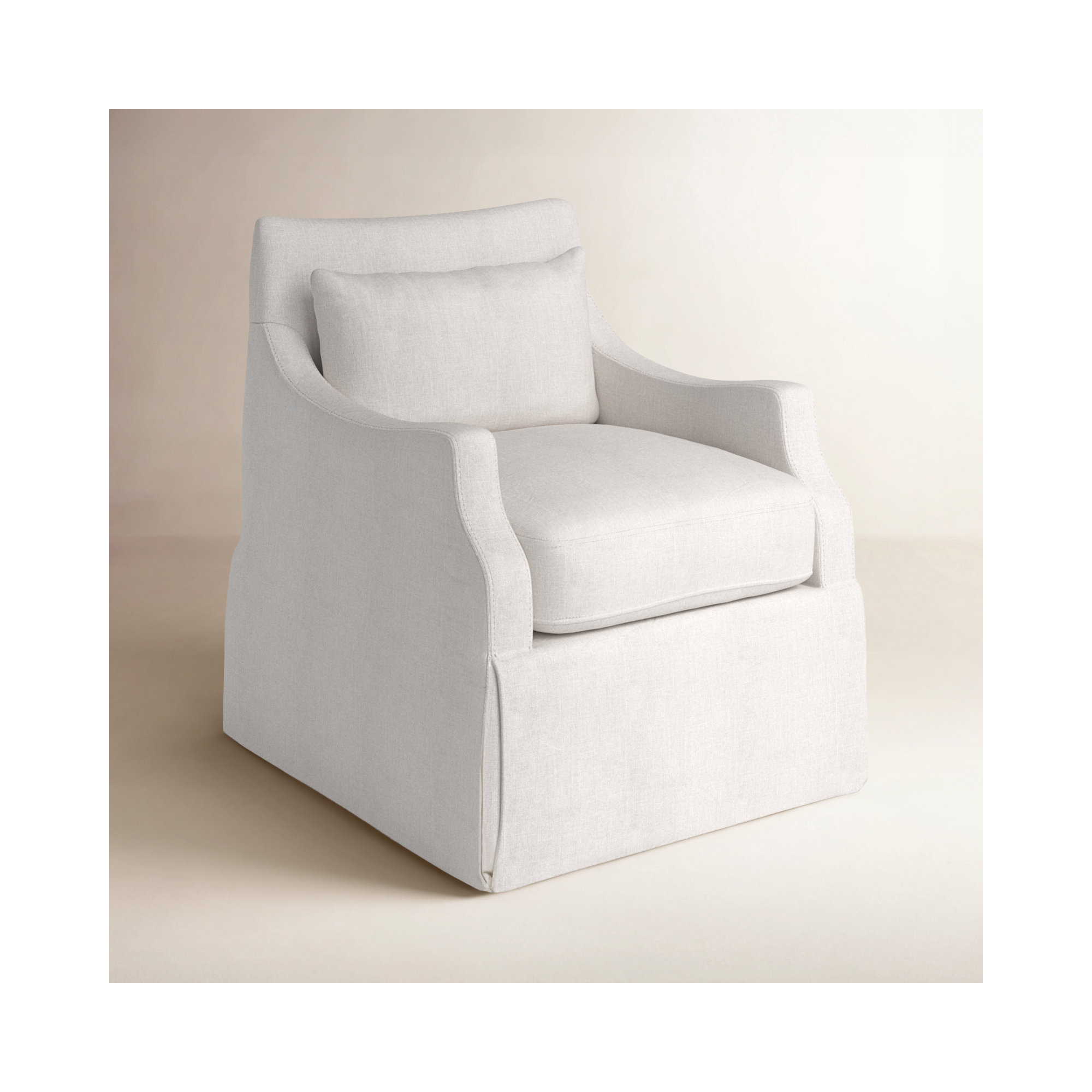 Rossi Upholstered Swivel Armchair, Paxton Sand