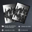 Metropolis Cityscape Reflection Black Wall Art Print