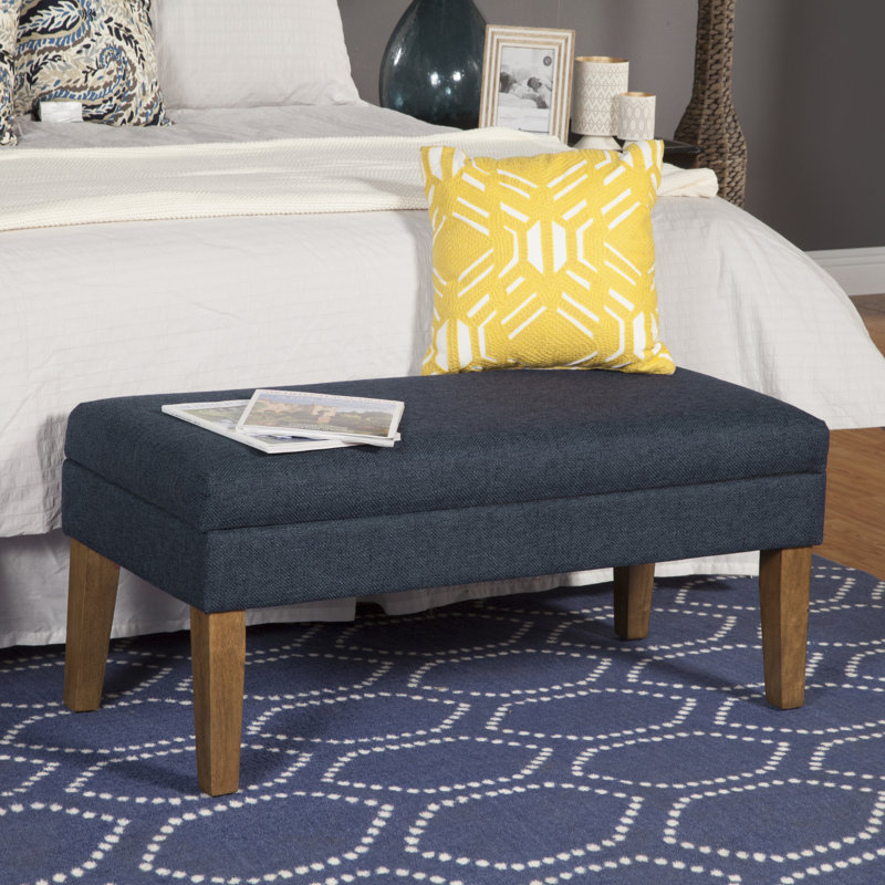 North Andover Upholstered Storage Bench, Navy