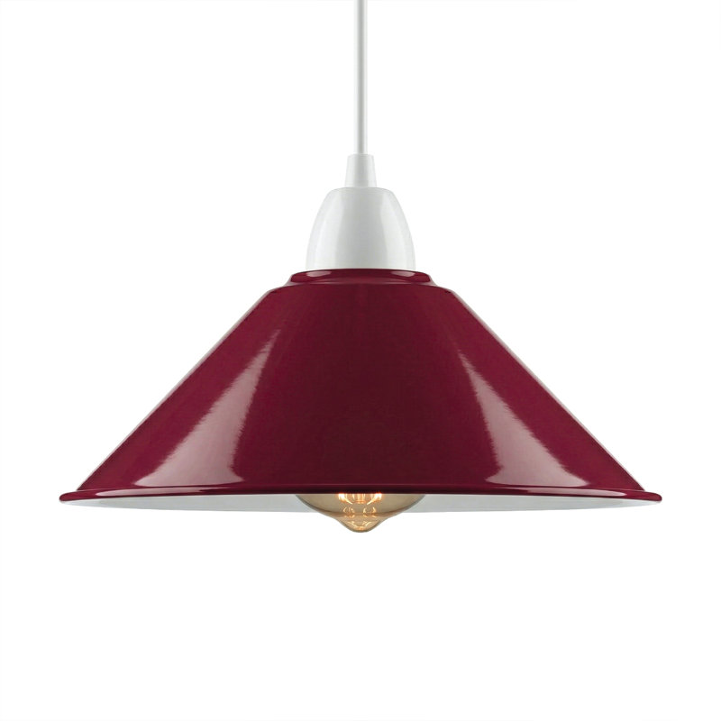 10cm H Metal Cone Lamp Shade, Burgundy