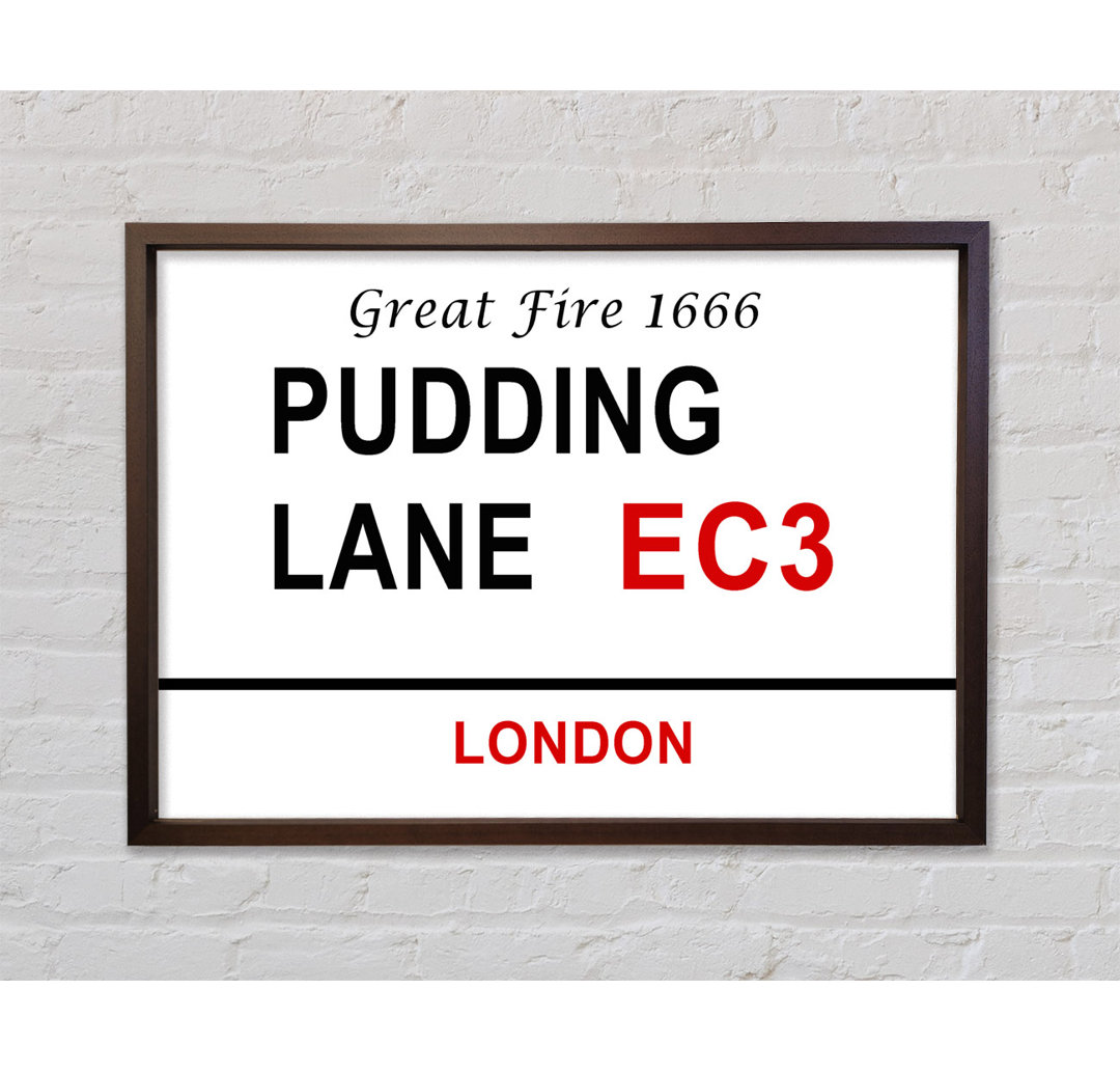 Pudding Lane Signs - Einzelne Bilderrahmen Kunstdrucke auf Leinwand