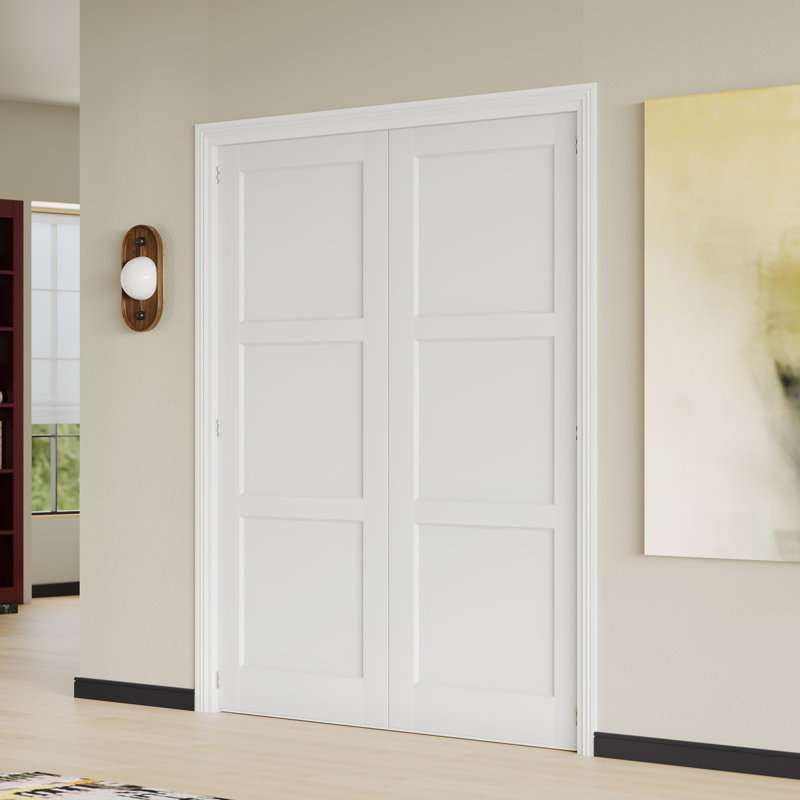 Porte de garde-manger à panneau double en panneau de fibres à densité moyenne Prehung, 48 po x 80 po