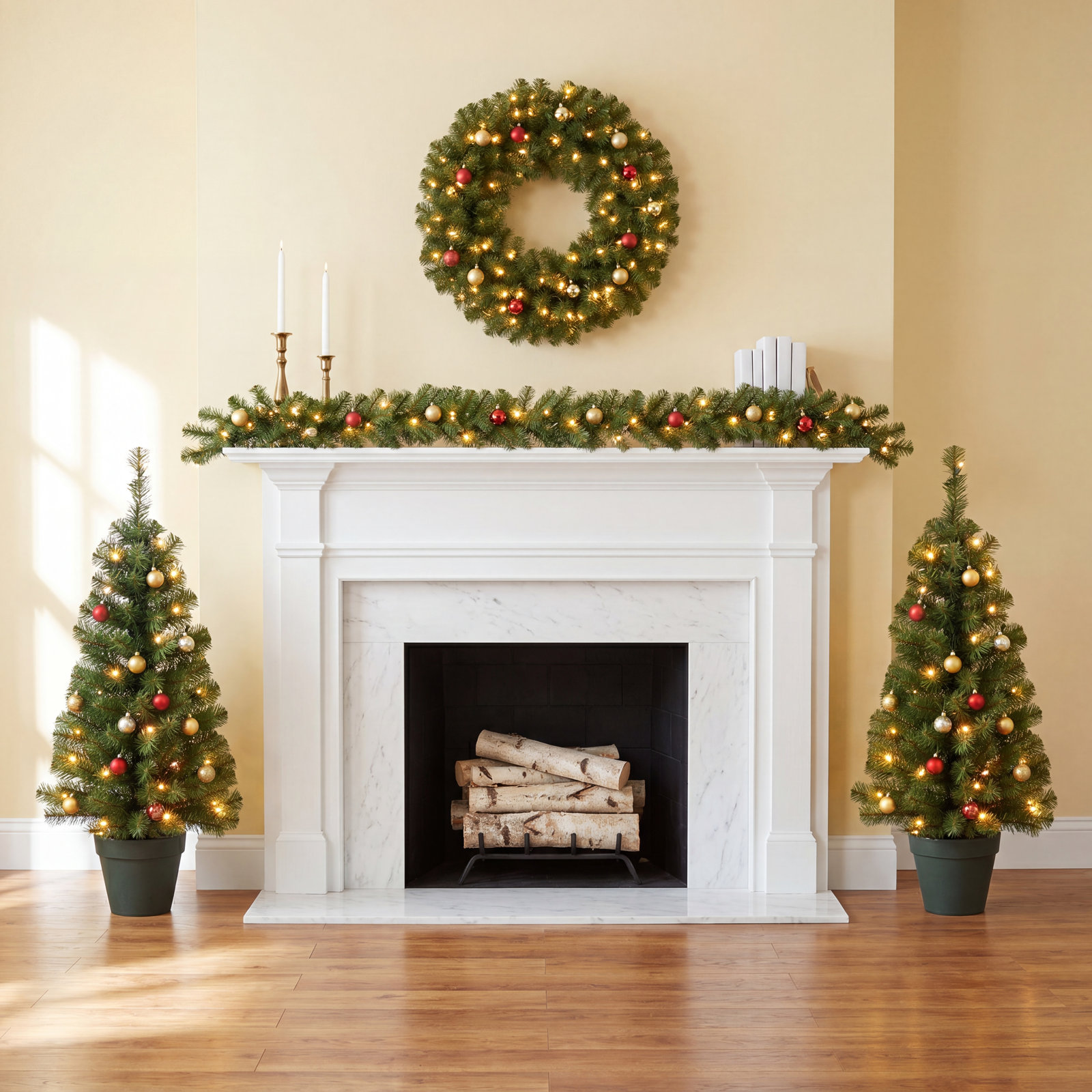 Potted 3' Pre-Lit Spruce Tree
