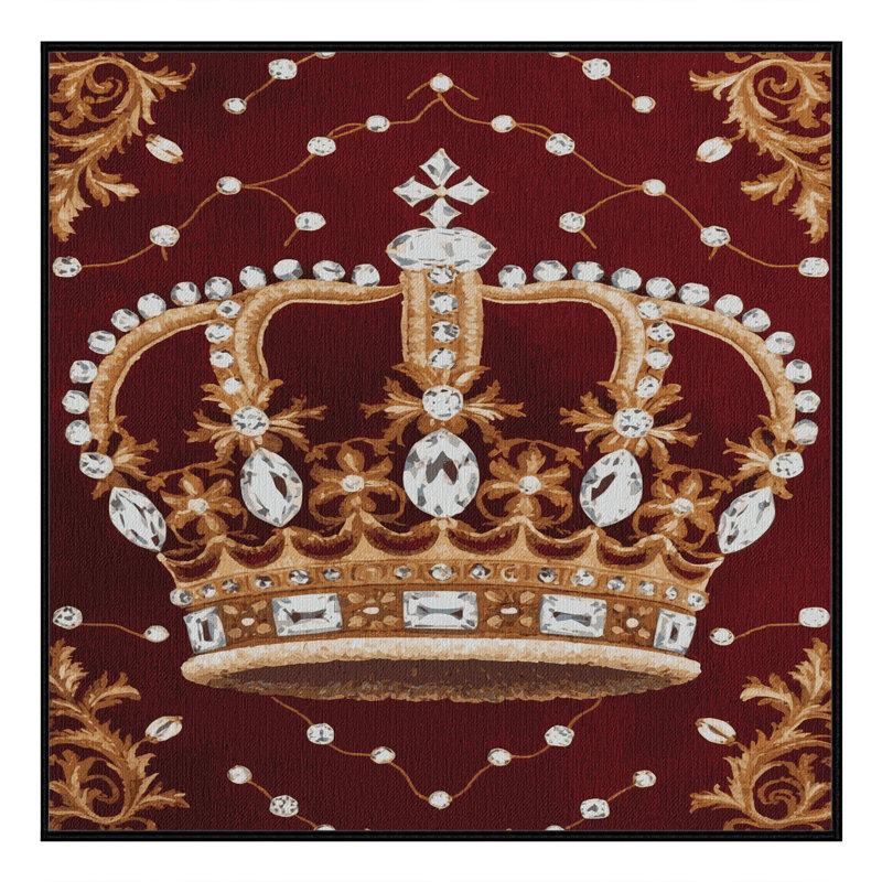 Tapis rouge français lavable à la machine, Carré 4 pi