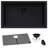 Ruvati 30 x 18 inch Granite Composite Quartz Undermount Single Bowl Kitchen Sink - Midnight Black --122623168-48744102