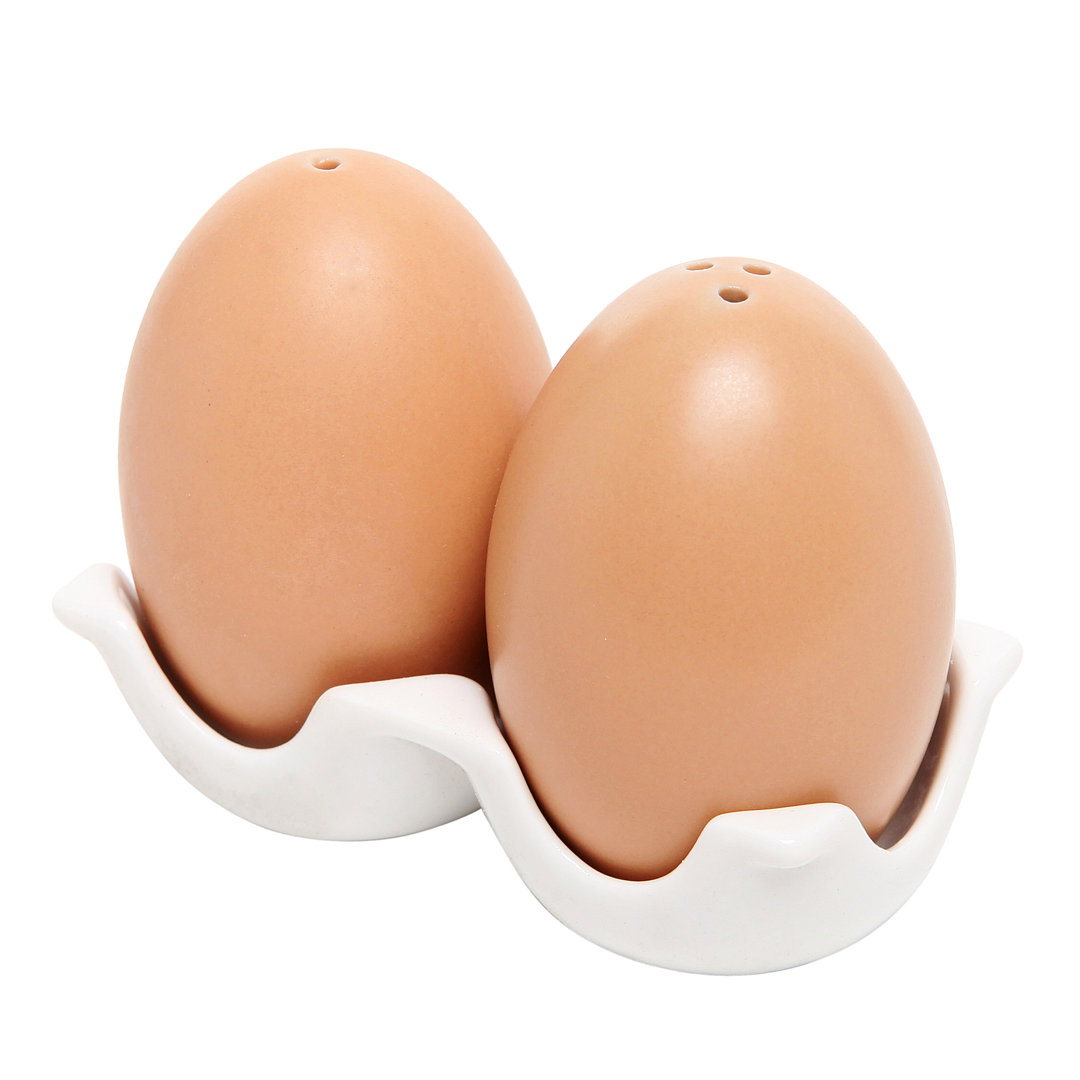 MyGift Egg Shaped Salt and Pepper Shaker Set MyGift