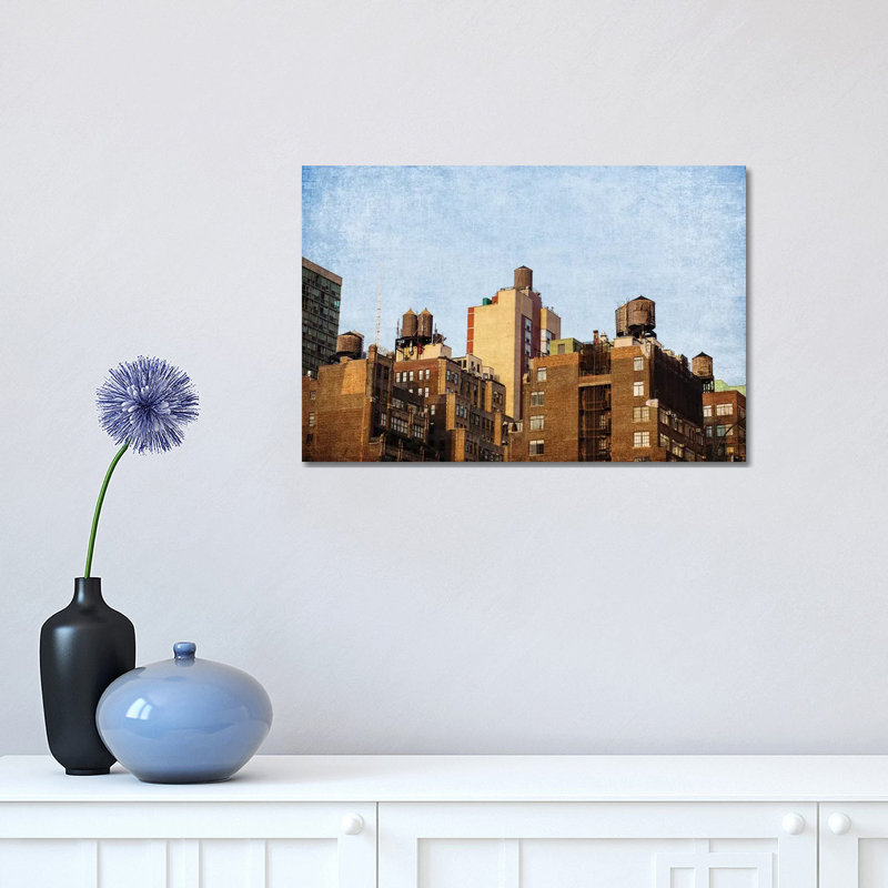 NYC Water Towers by Ann Hudec - Wrapped Canvas Print, 30.48 cm H x 45.72 cm W